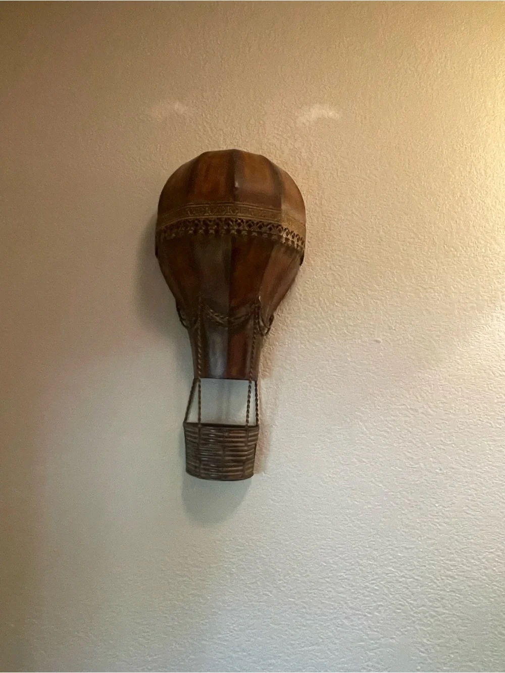 Handcrafted Brown Hot Air Balloon Wall Décor Pair - Rustic Home Accents